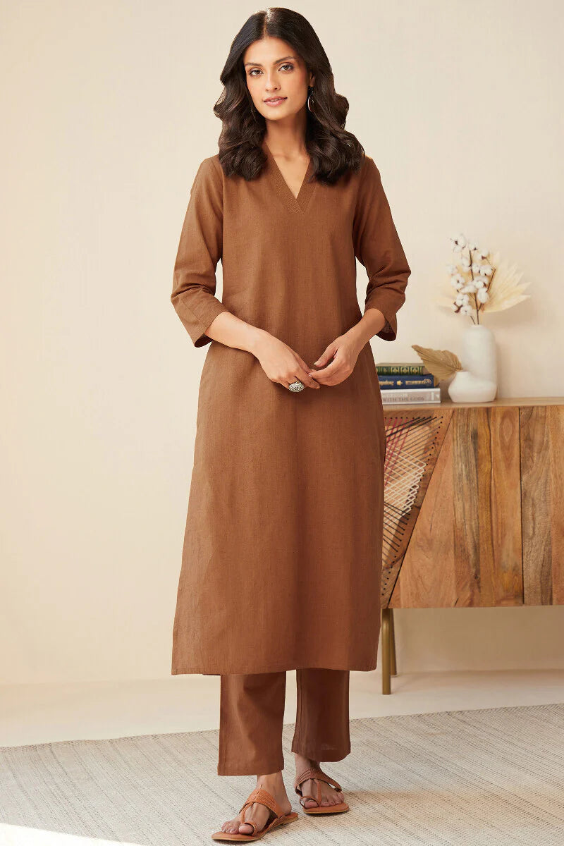 Surplus: Roza Seher Rust Kurta