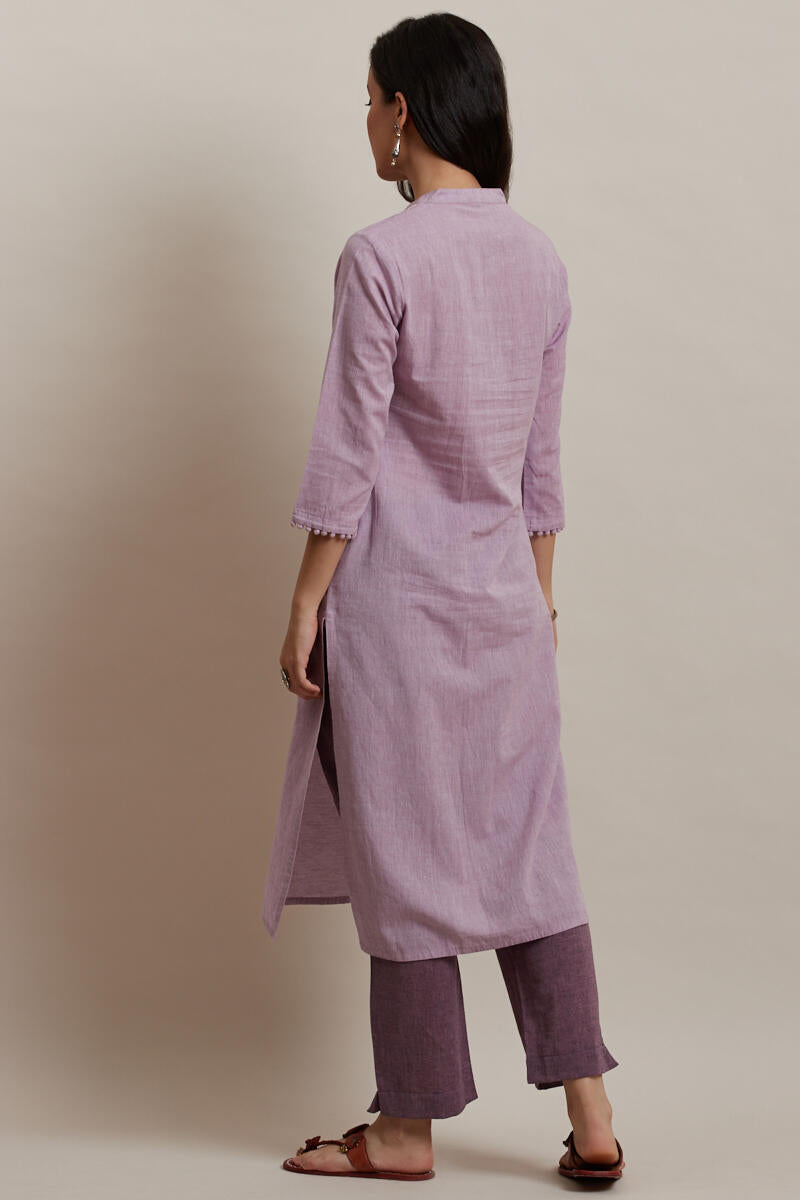 Kashida Lavender Kurta