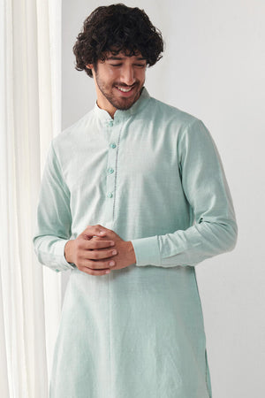 Zaid Sky Blue Handloom Kurta