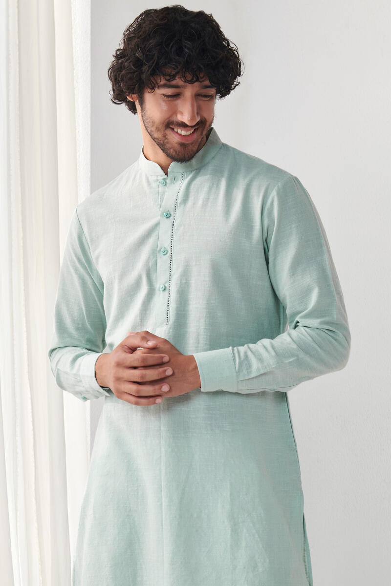 Zaid Sky Blue Handloom Kurta