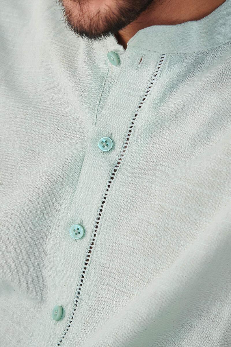 Zaid Sky Blue Handloom Kurta