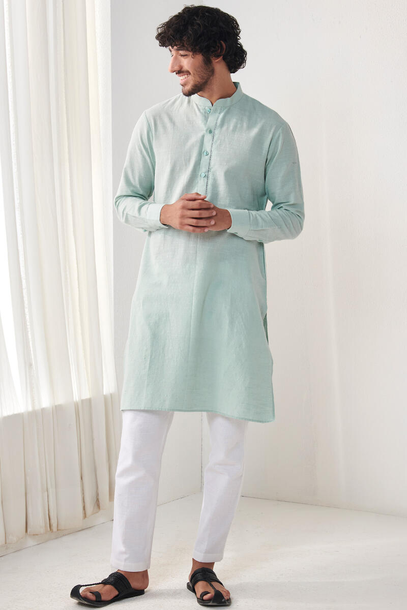 Zaid Sky Blue Handloom Kurta