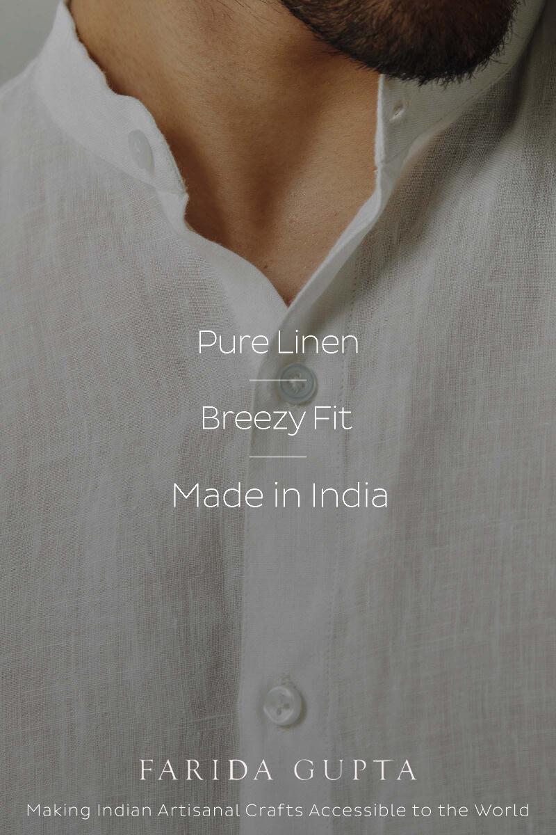 Zaid White Linen Shirt
