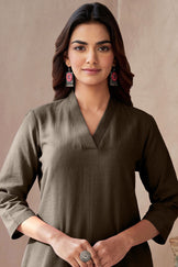 Roza Brown Kurta