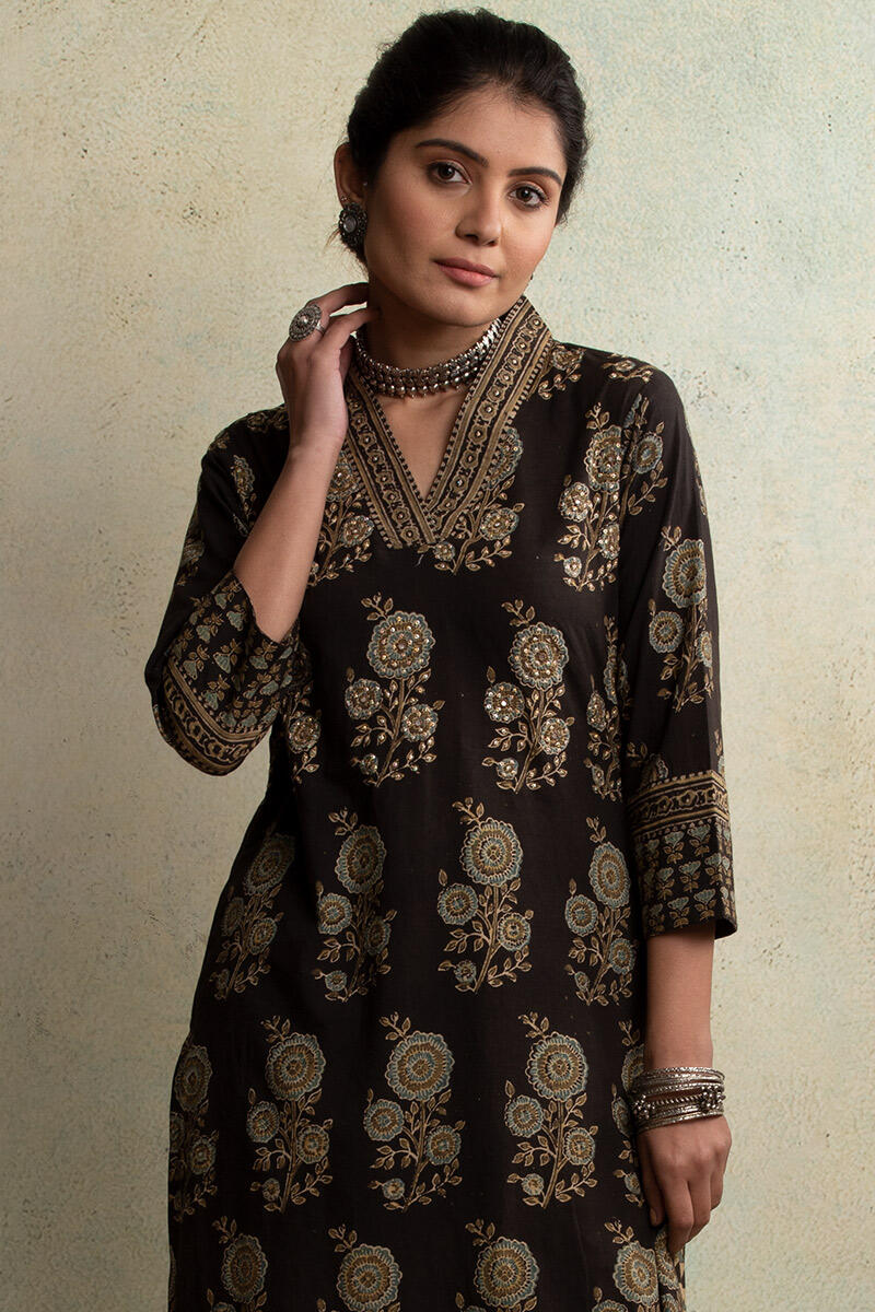 Mahroush Parisa Ajrak Kurta