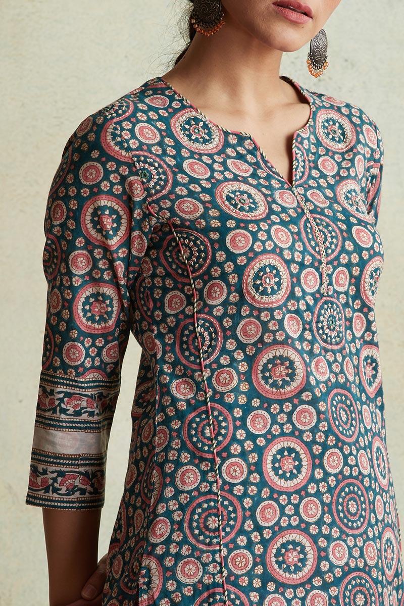 Nausheen Farah Block Printed Kurta