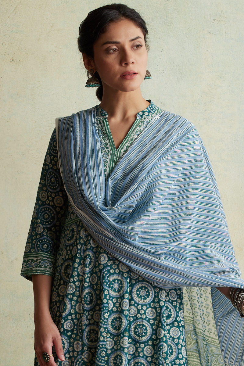 Nausheen Naadiya Block Printed Mul Dupatta