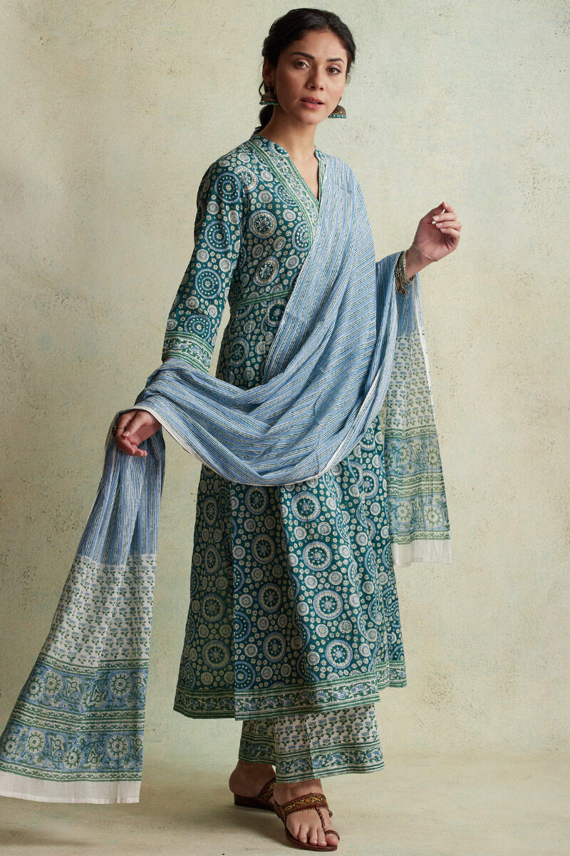 Nausheen Naadiya Block Printed Mul Dupatta