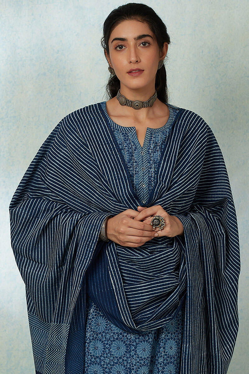 Nurtaj Nuzakat Indigo Dupatta