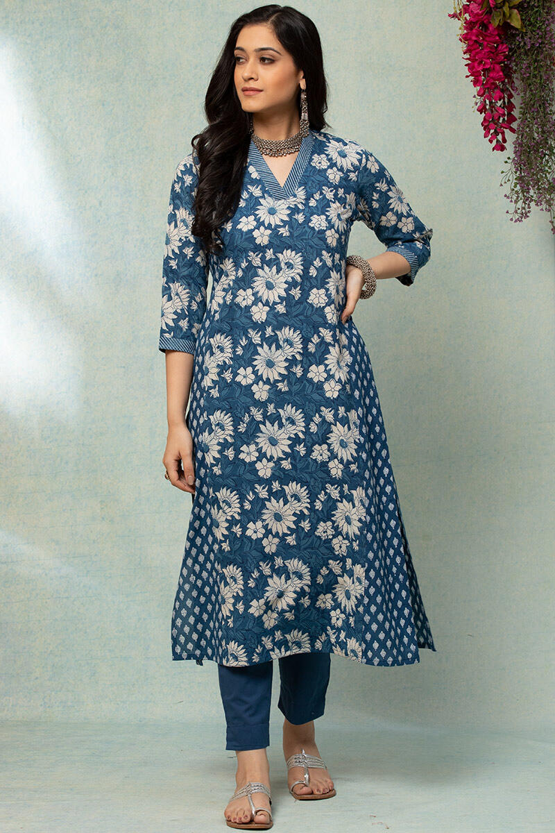 Nurtaj Zahira Indigo Kurta