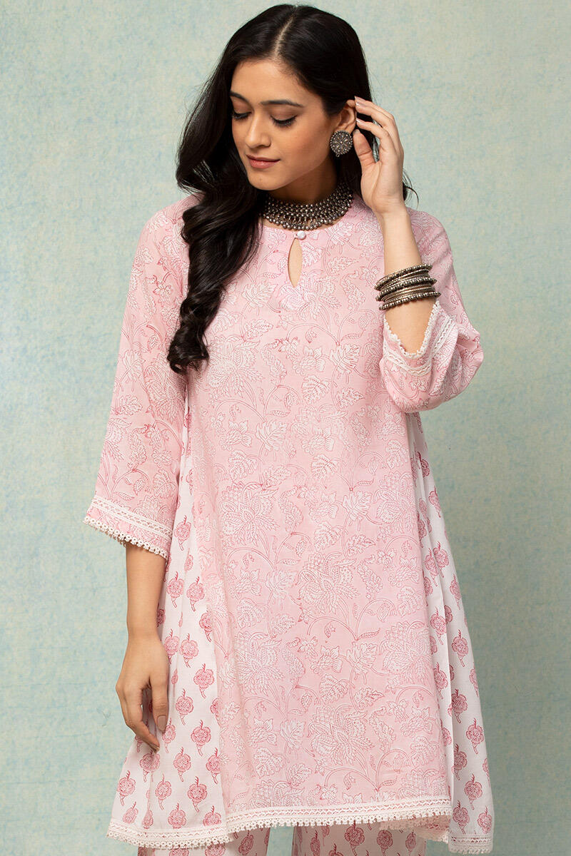Nusrat Jahan Saira Lace Short Kurta