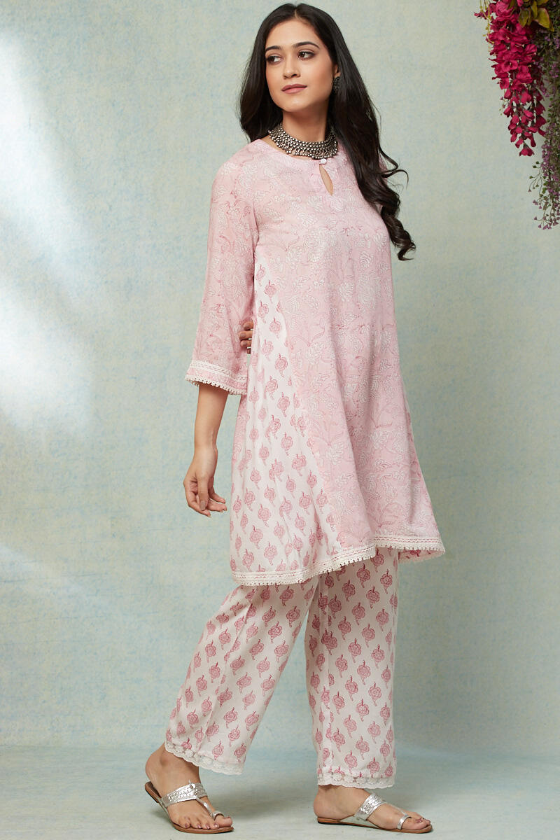 Nusrat Jahan Saira Lace Short Kurta