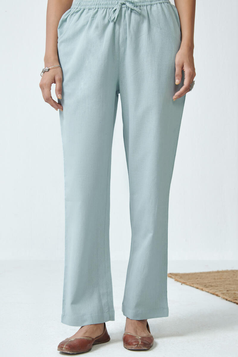 Roza Sky Blue Flex Cotton Pants