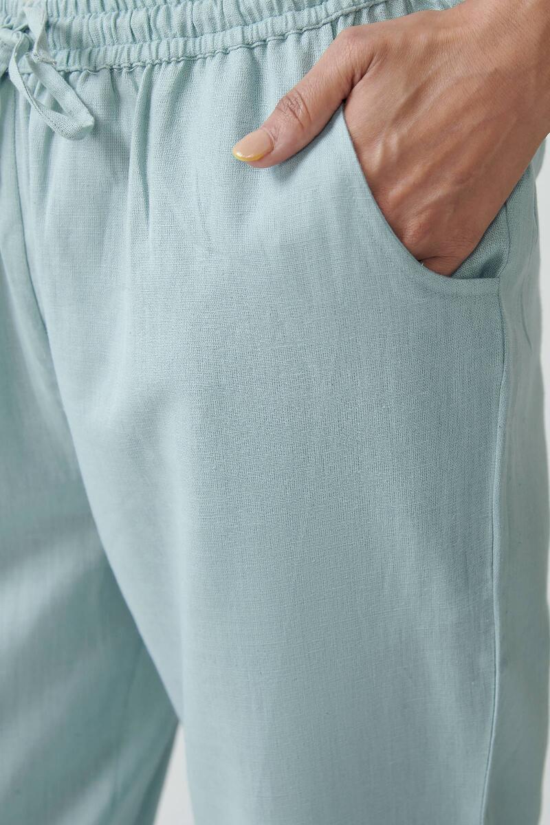 Roza Sky Blue Flex Cotton Pants