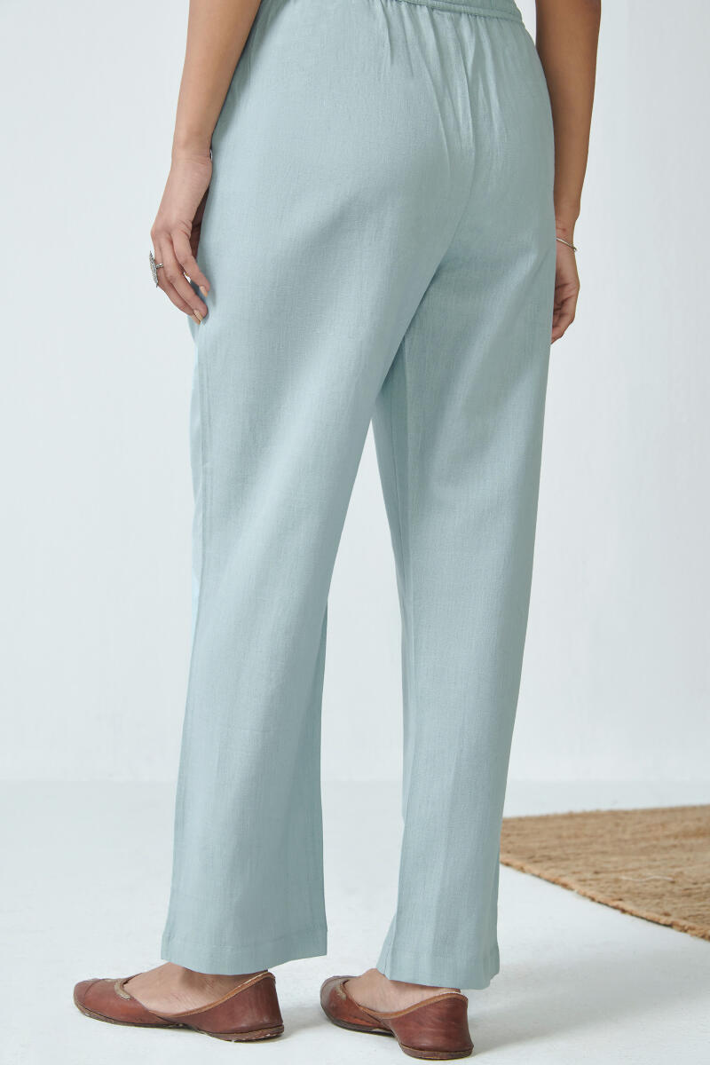 Roza Sky Blue Flex Cotton Pants