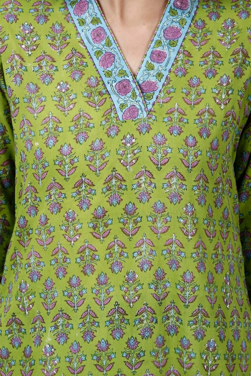 Green mughal kurti