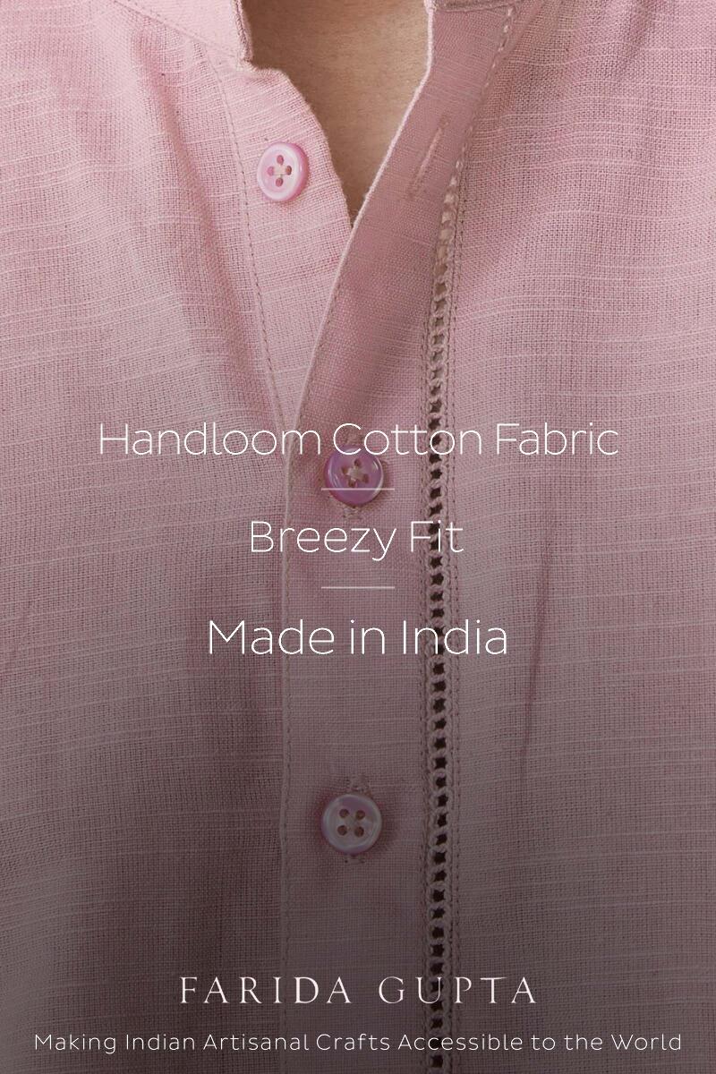 Zaid Pink Handloom Kurta