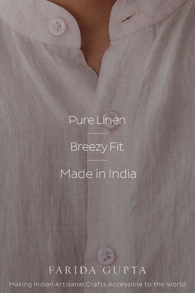 Zaid Pink Linen Shirt