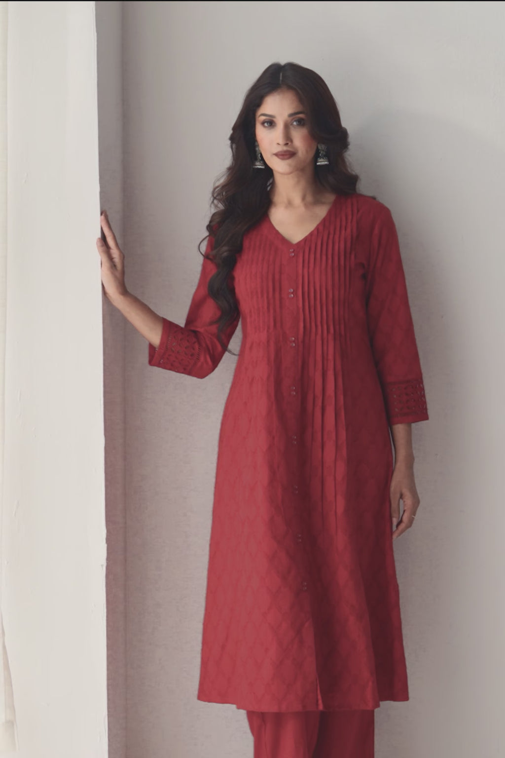 Roza Samrina Red Kurta