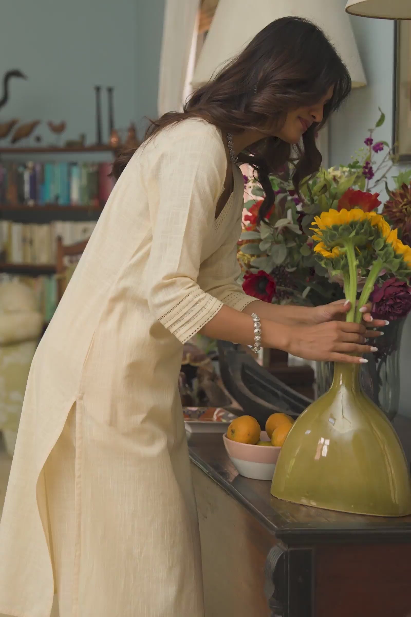 Roza Seerat Cream Kurta