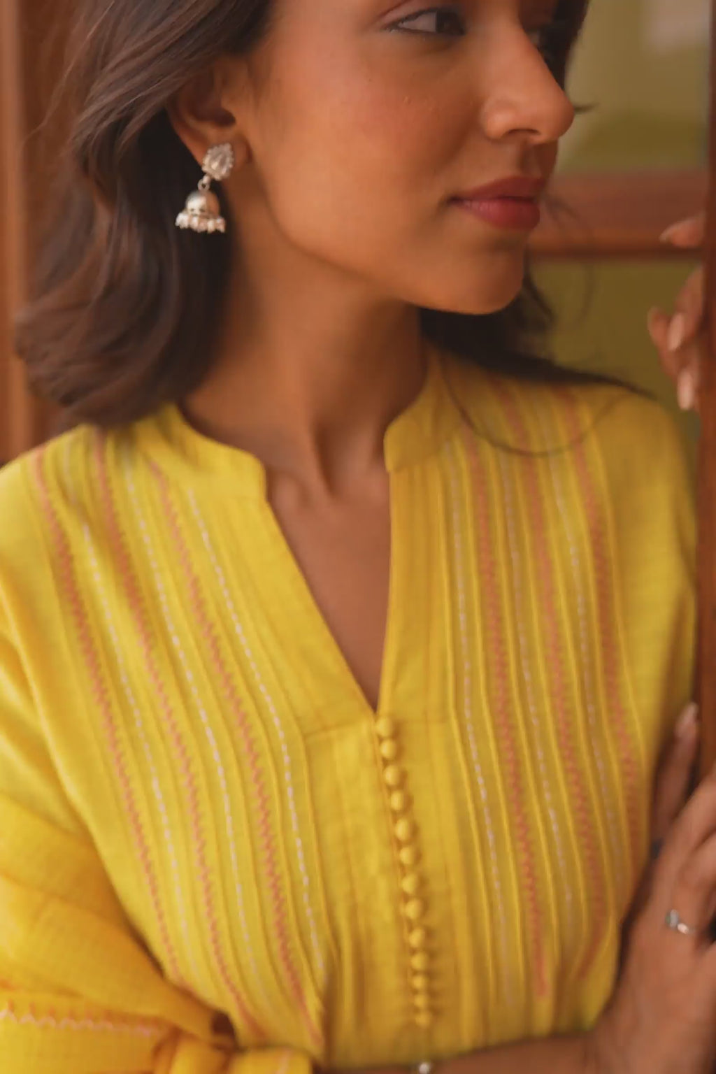 Kashida Kiara Yellow Kurta