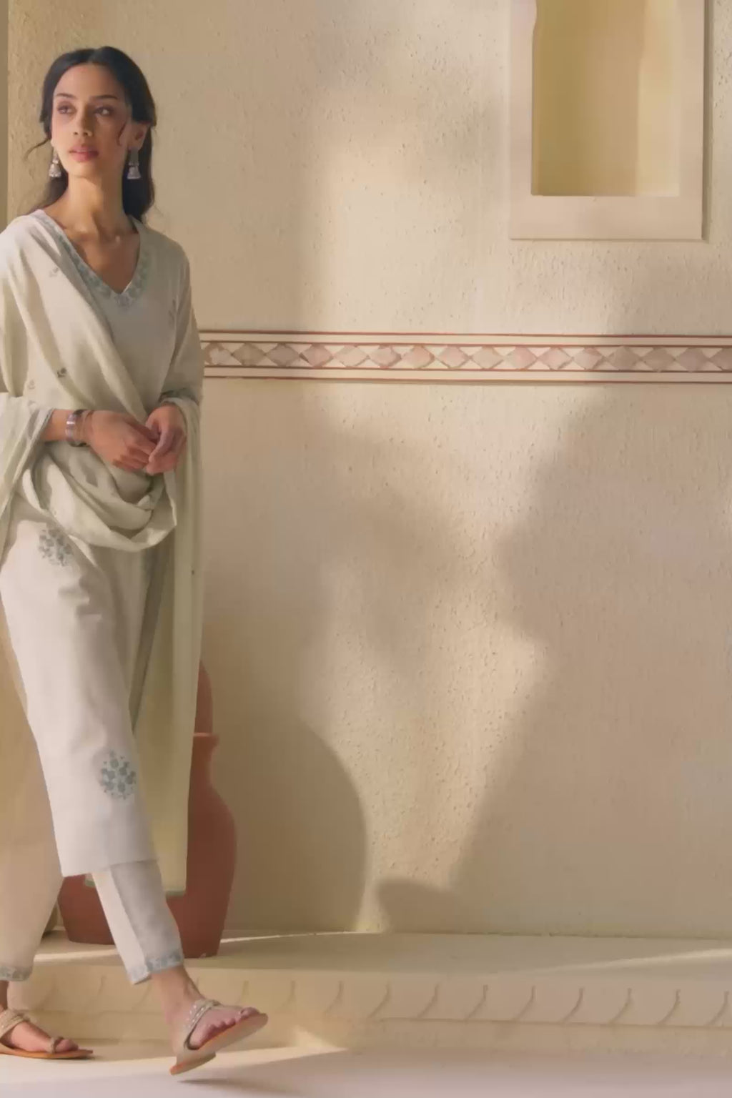 Mehraab Nargis Beige Kurta