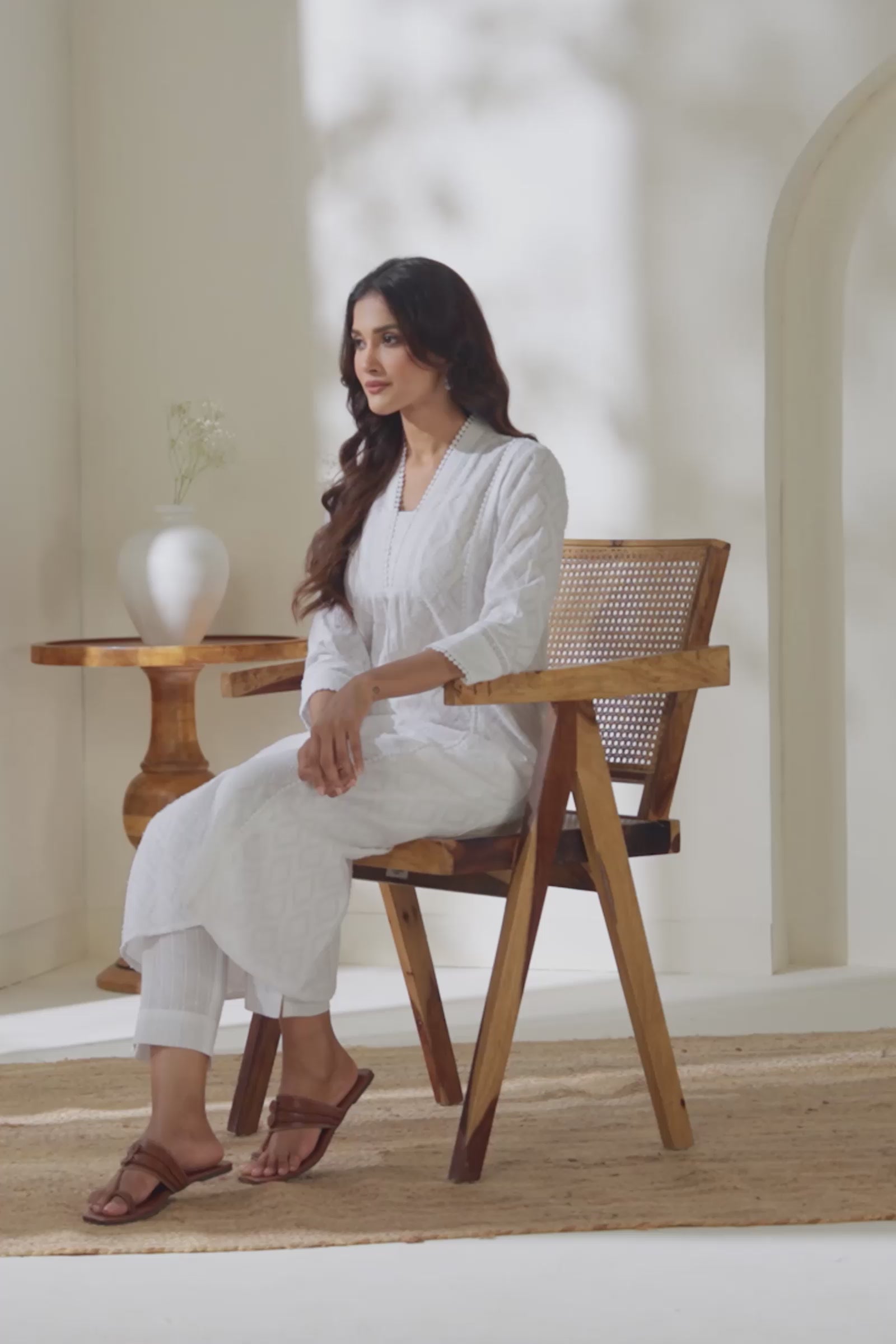 Roza Bahar White Co-Ord Set