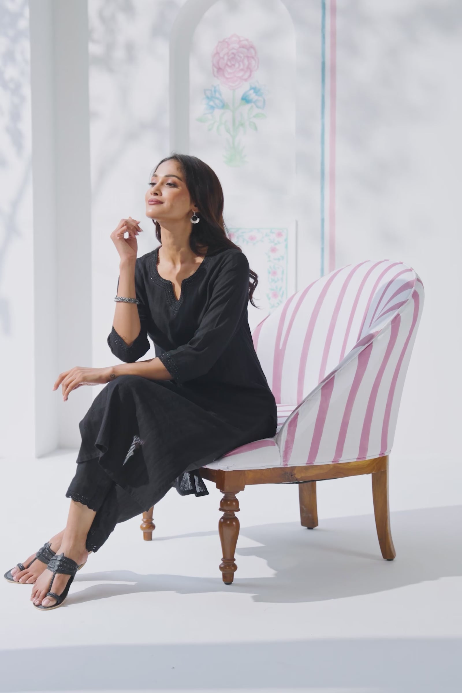 Roza Nazira Black Kurta