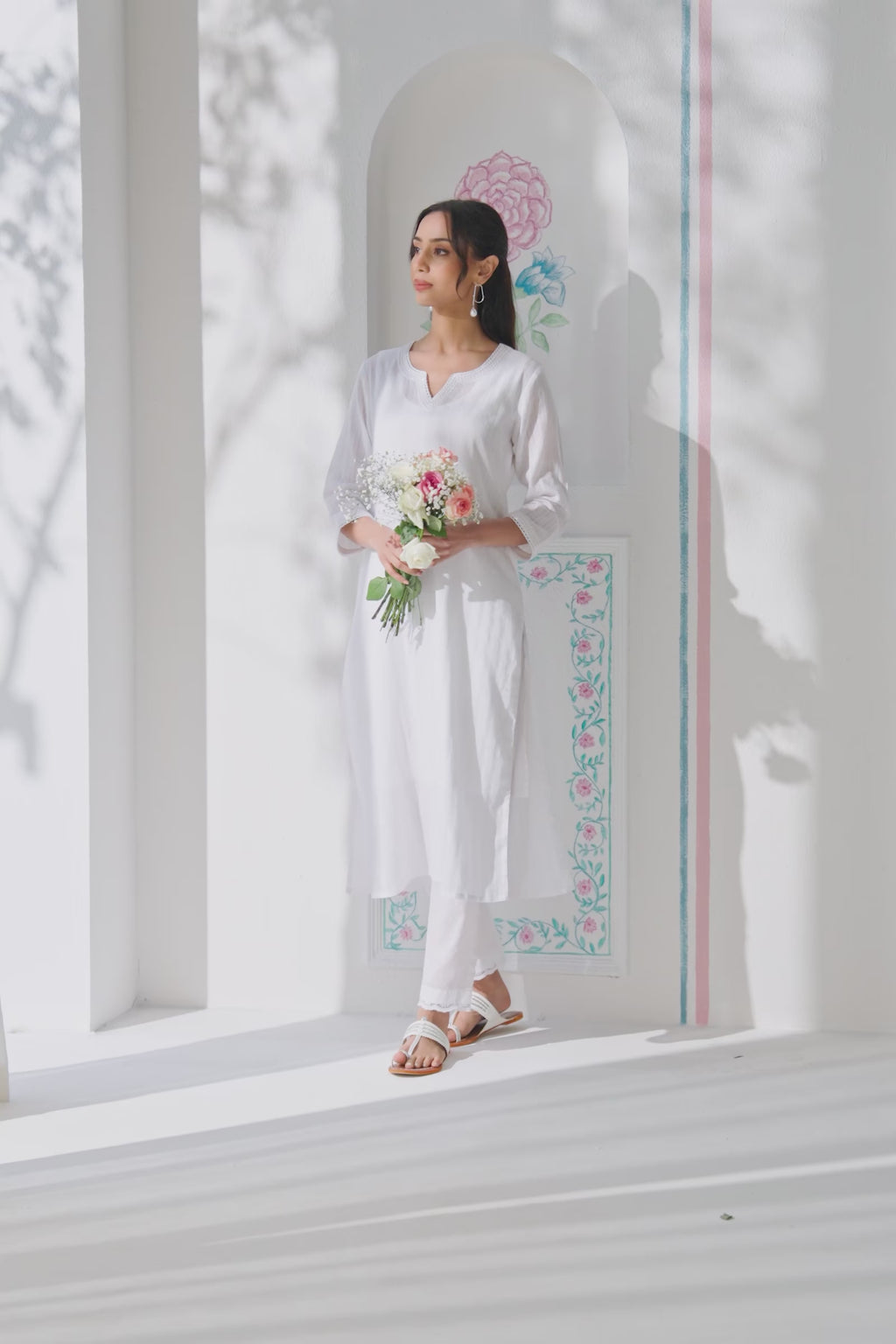 Roza Sameera White Kurta