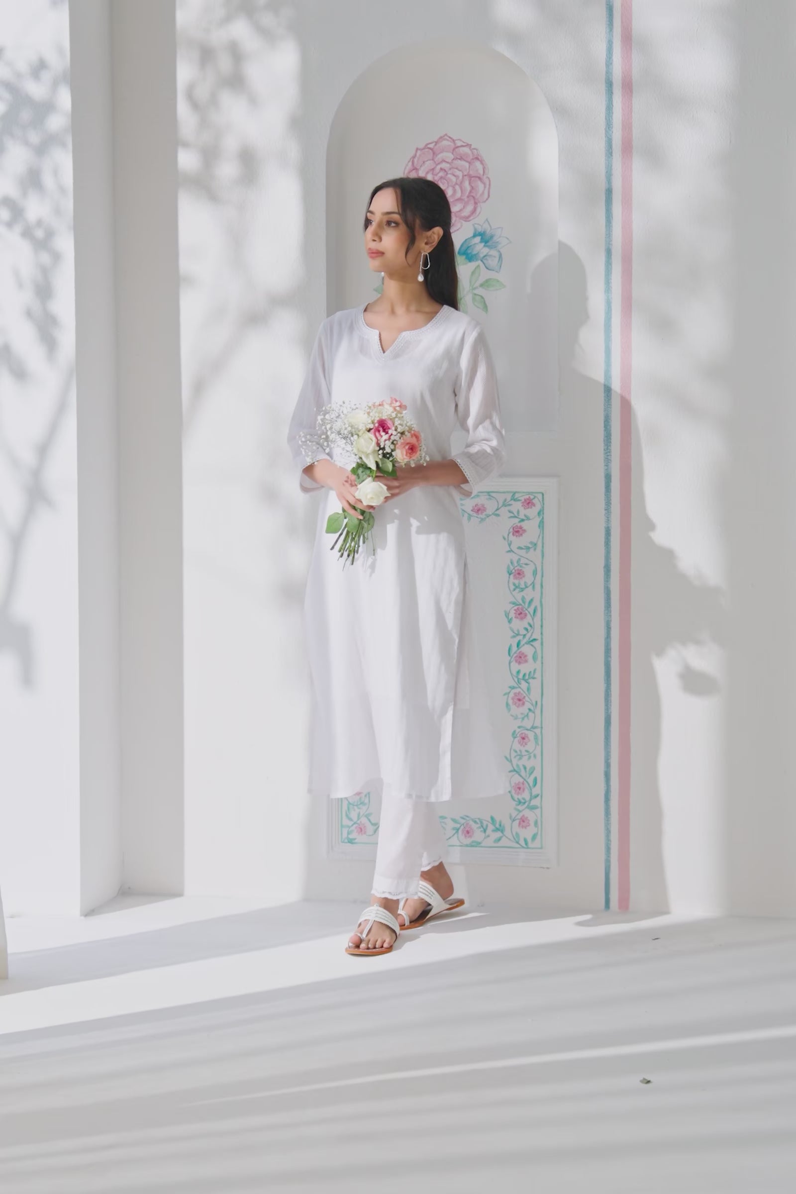 Roza Sameera White Kurta