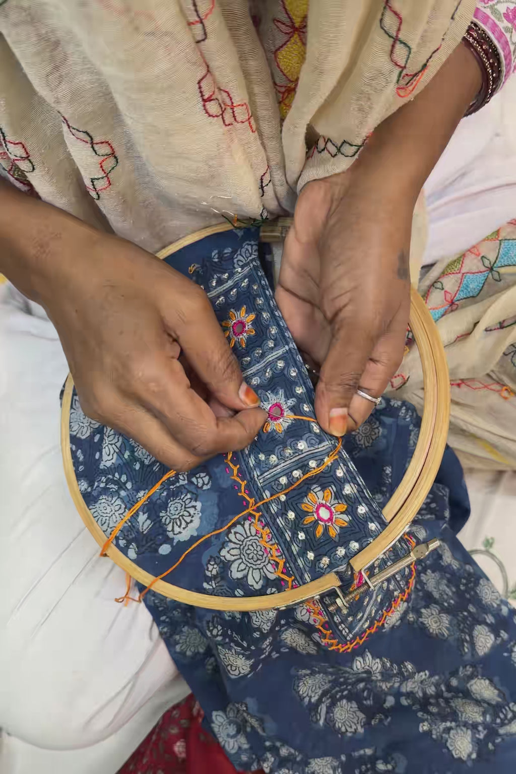 Sehra Zahira Bagru Dabu Kurta