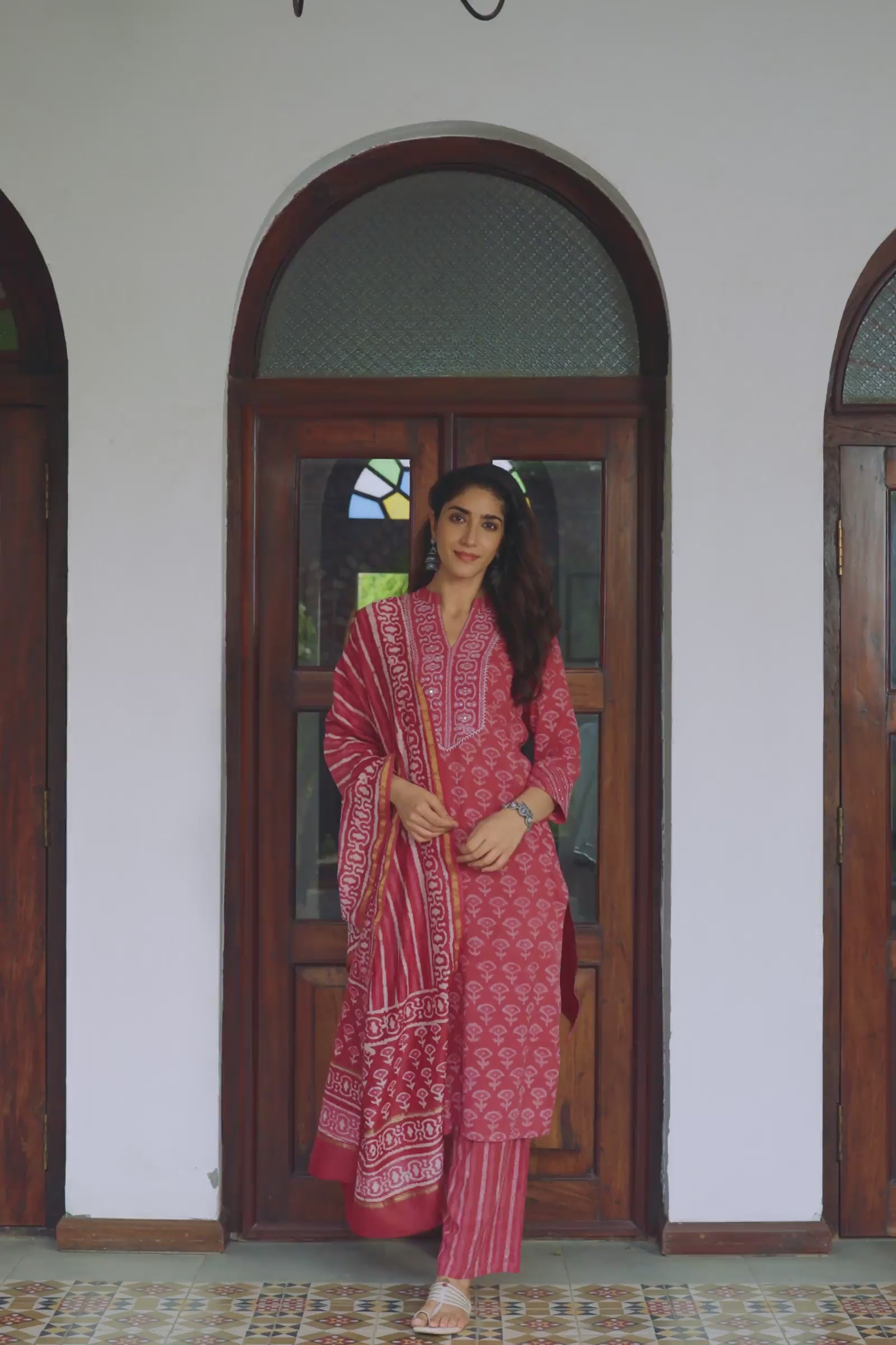 Sehra Zarah Pink Dabu Kurta