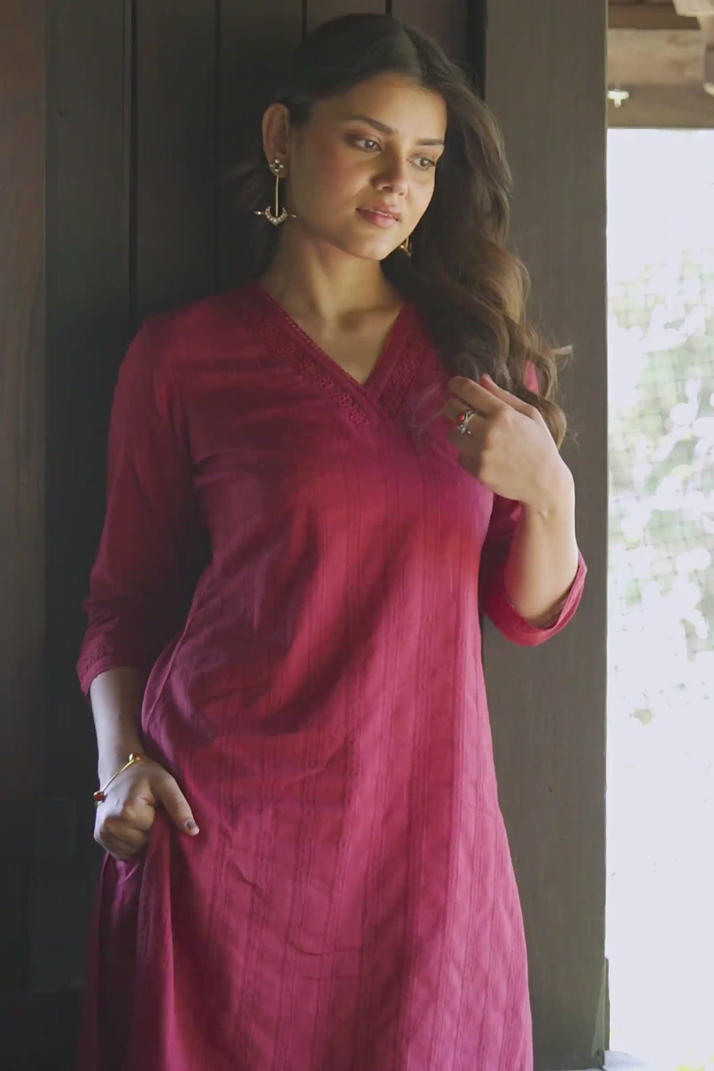 Roza Sehr Brick Red Kurta