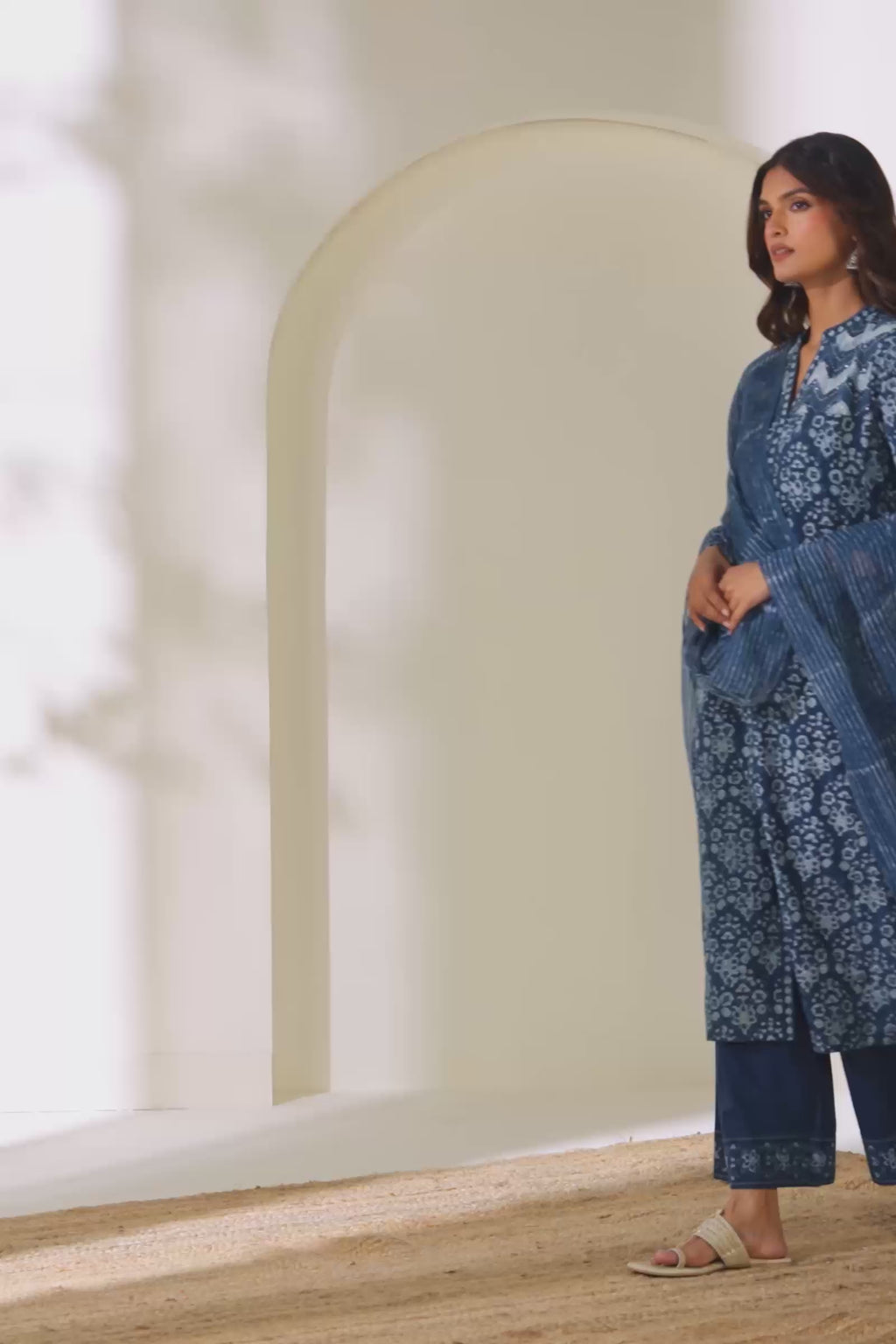 Mehraab Nihad Midnight Blue Kurta