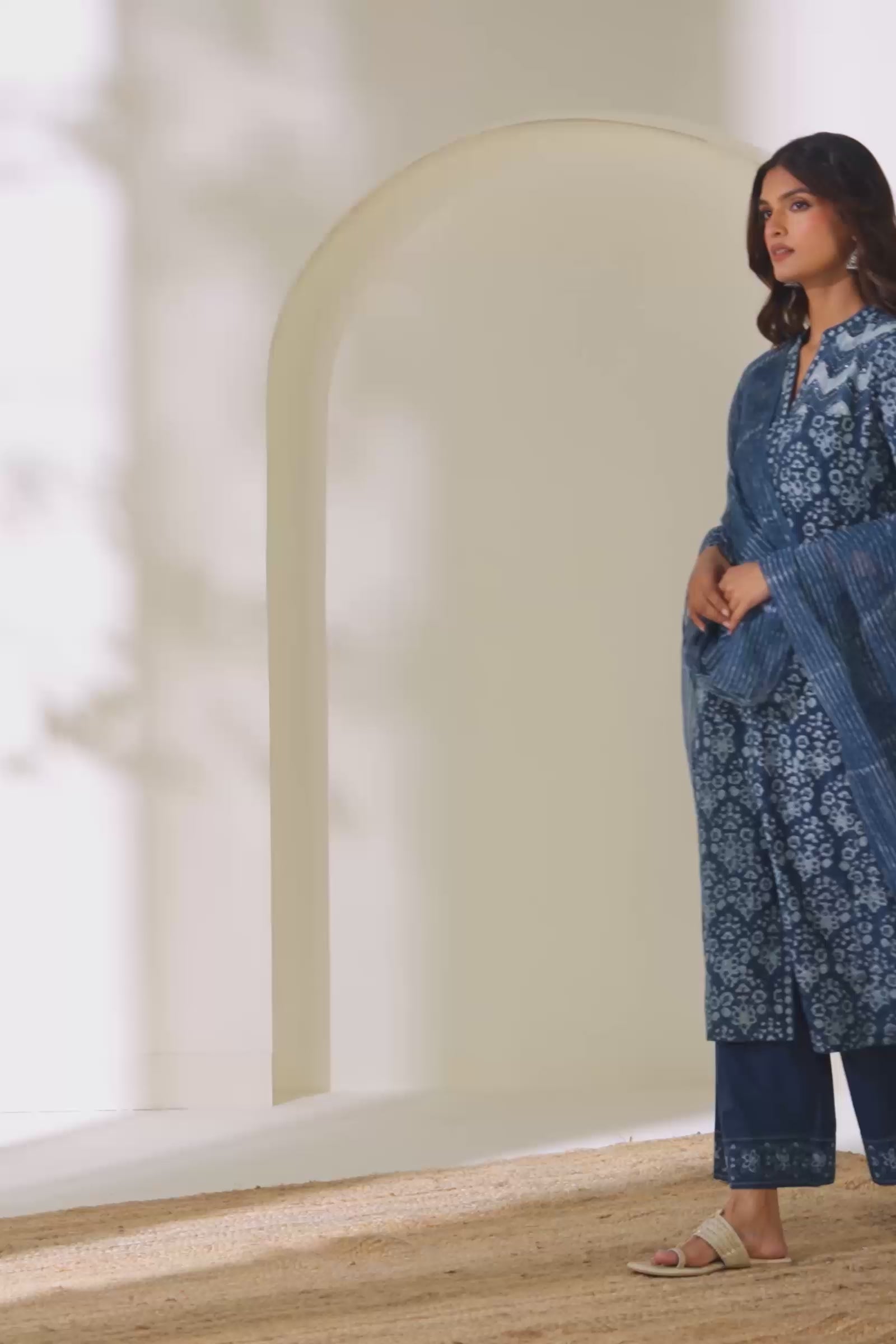 Mehraab Nihad Midnight Blue Kurta