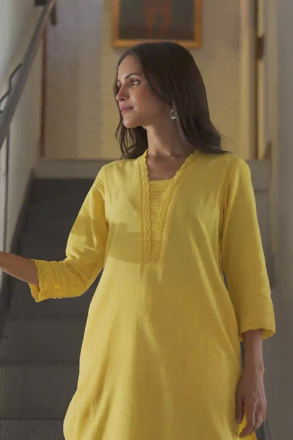 Roza Sehreen Yellow Kurta