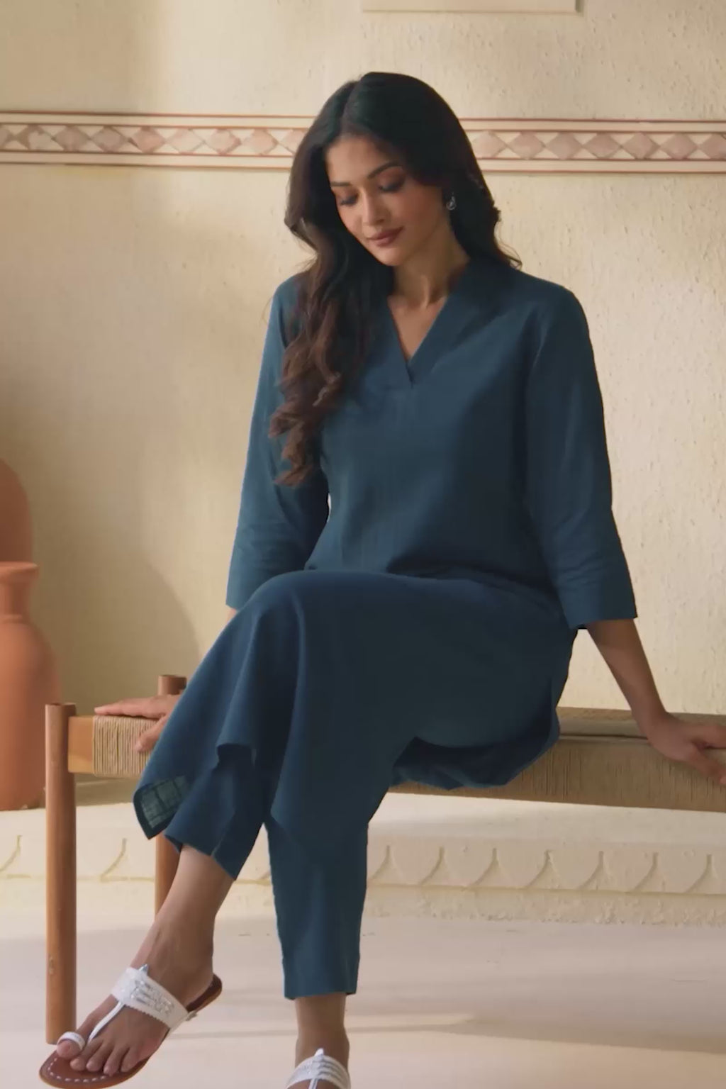 Roza Naaz Navy Blue Kurta