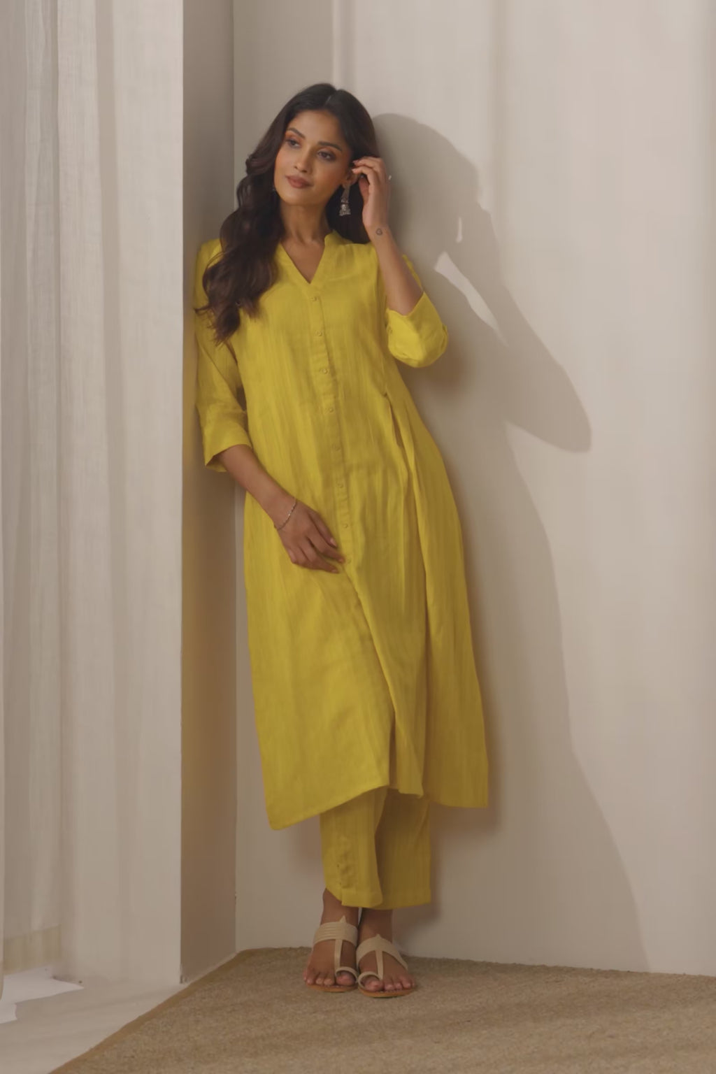 Roza Rahima Bamboo Yellow Kurta