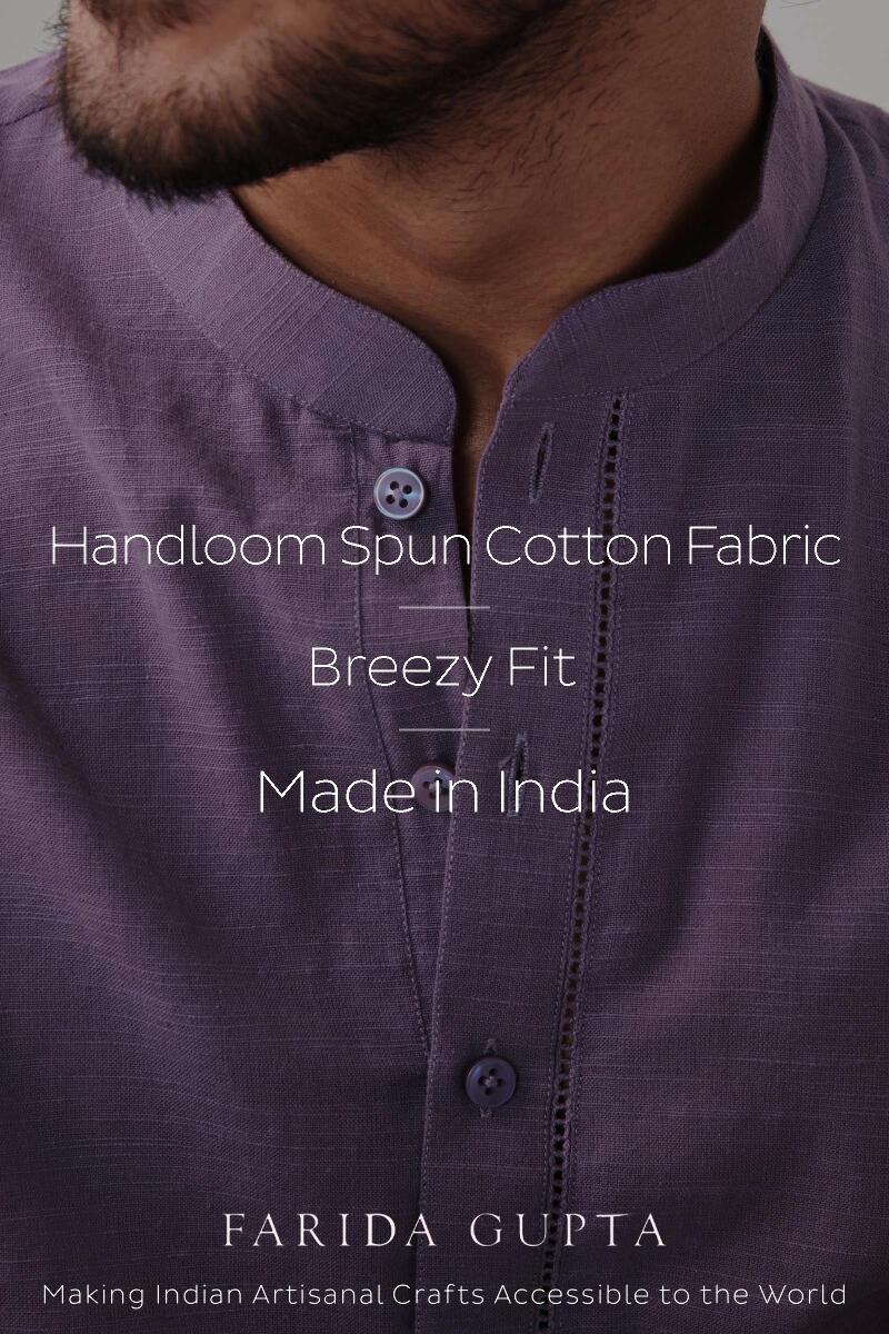 Zaid Purple Handloom Kurta