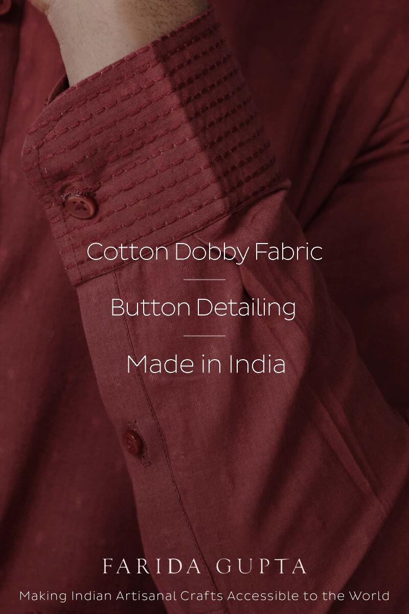 Zaid Vivaan Red Ram Buta Kurta