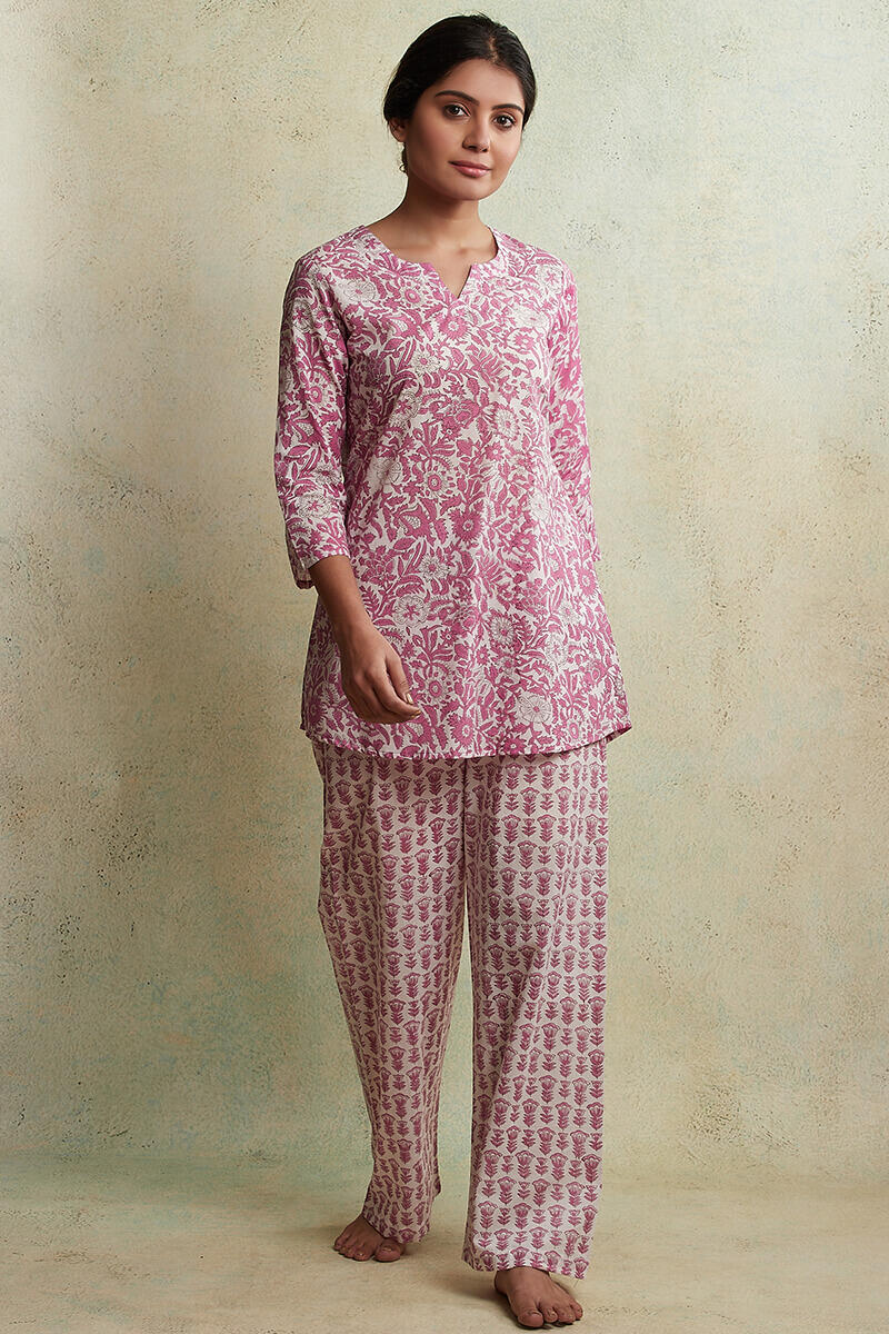 Roz Meher Afra Block Printed Nightsuit