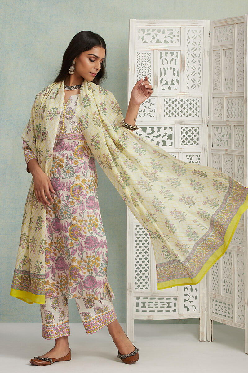 Roz Meher Farzin Block Printed Dupatta