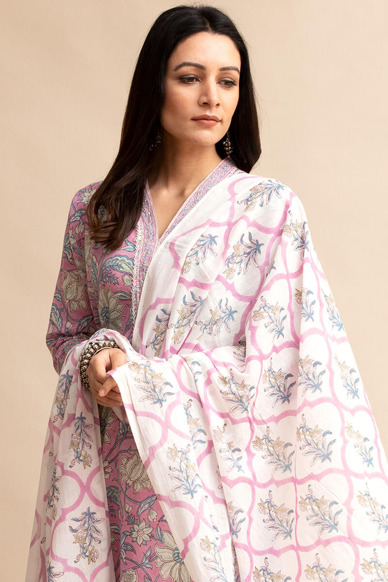 Roz Meher Ferozah Block Printed Dupatta