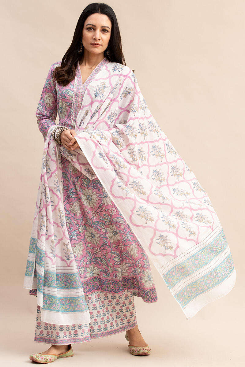 Roz Meher Ferozah Block Printed Dupatta
