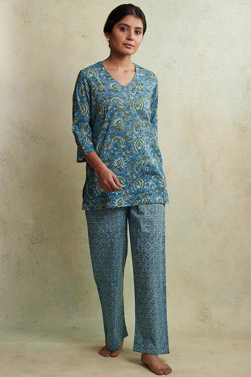 Roz Meher Laila Block Printed Nightsuit