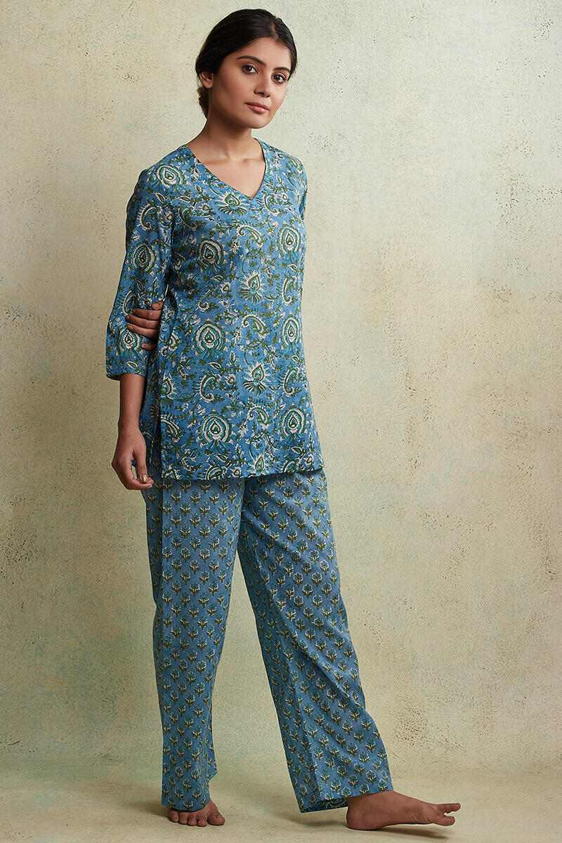 Roz Meher Laila Block Printed Nightsuit