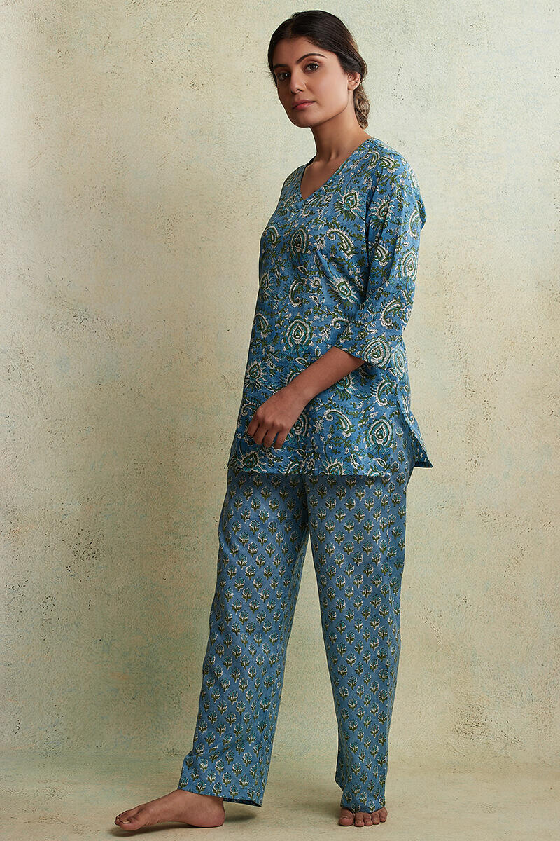 Roz Meher Laila Block Printed Nightsuit