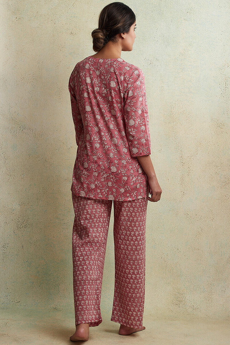 Roz Meher Nadia Block Printed Nightsuit