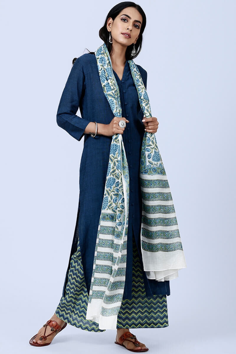 Roza Phul Baagh Blue Dupatta