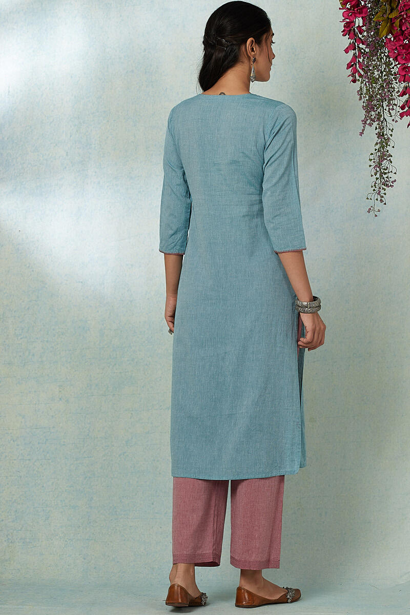 Roza Gauhar Blue Kurta